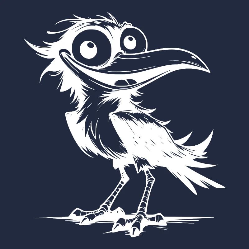 Oiseau drôle de flutterman avec un sourire aux lèvres