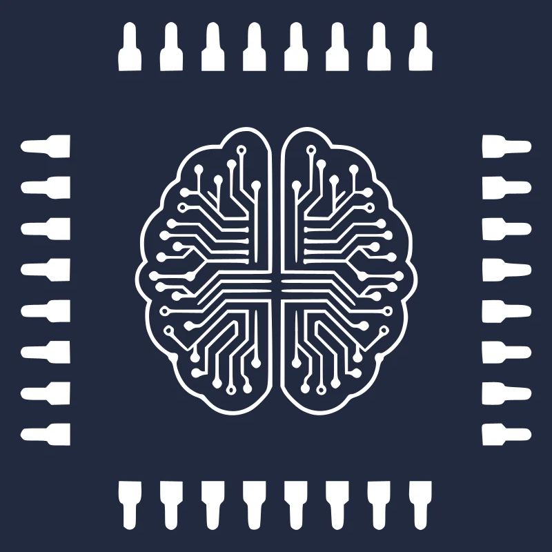 AI Gehirn Chip Prozessor Tech Vektor