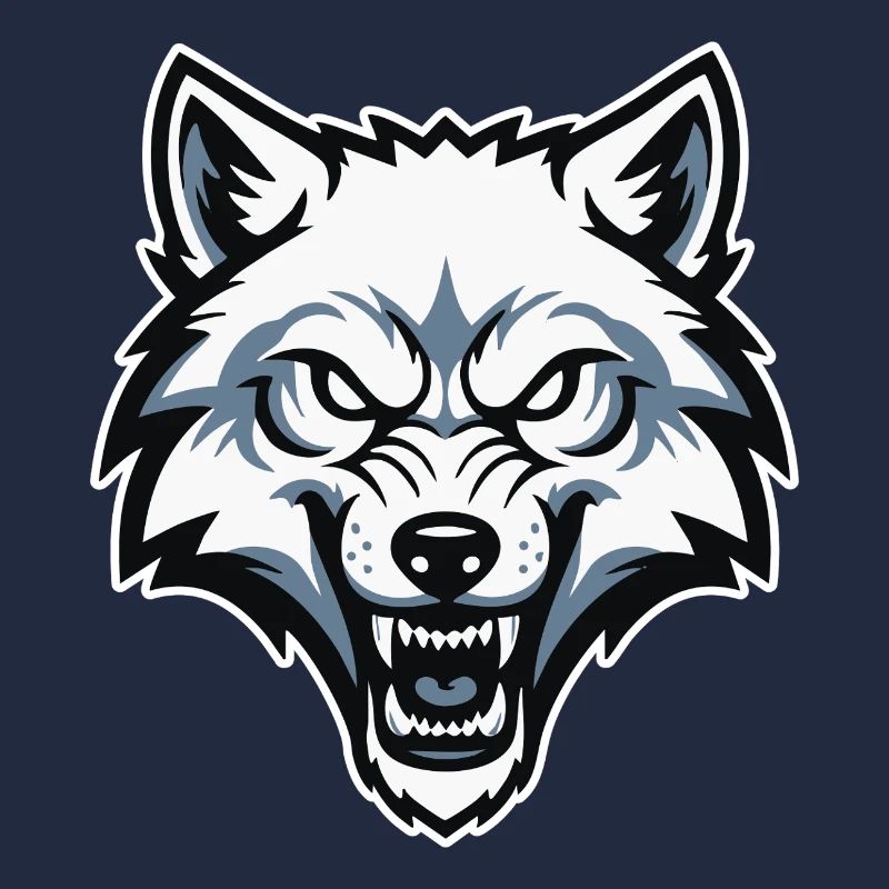 Wild Arctic White Wolf Wolf Mascot Logo