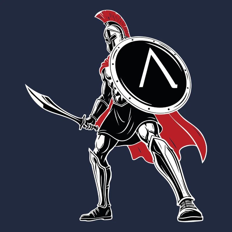 Spartiate Épée Bouclier Mascotte Spartan Legend