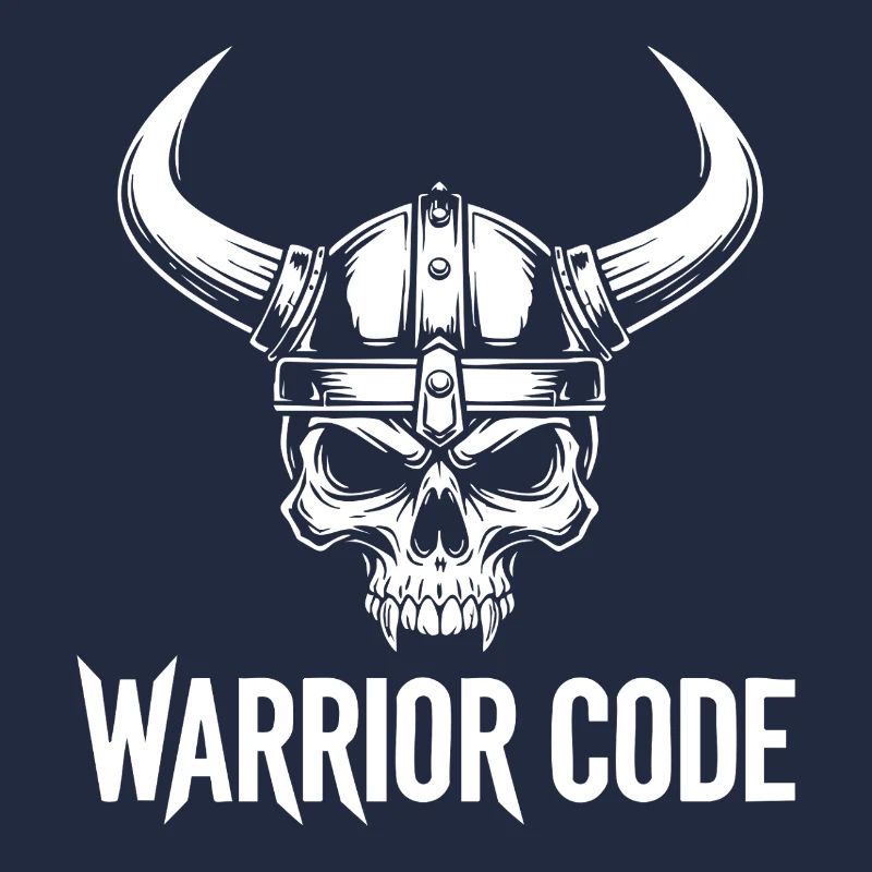 Kriegercode, Schädel, Wikinger, nordischer Hörnerhelm,