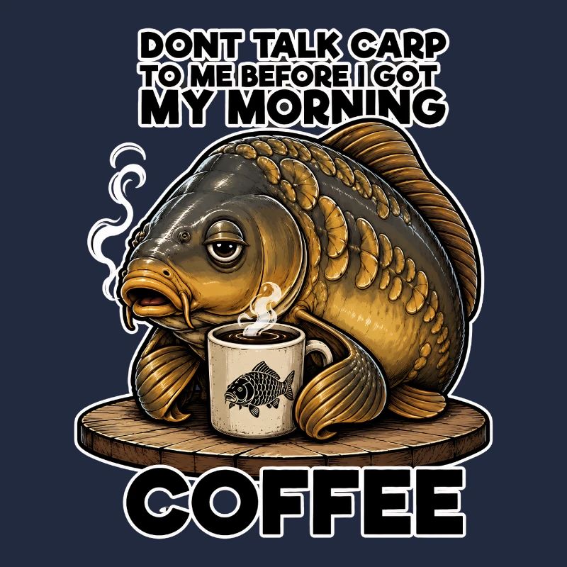 Lustiges Karpfen-Kaffeefischen-Design