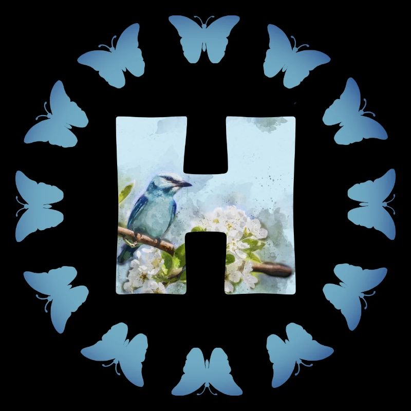 blüten blauer vogel h