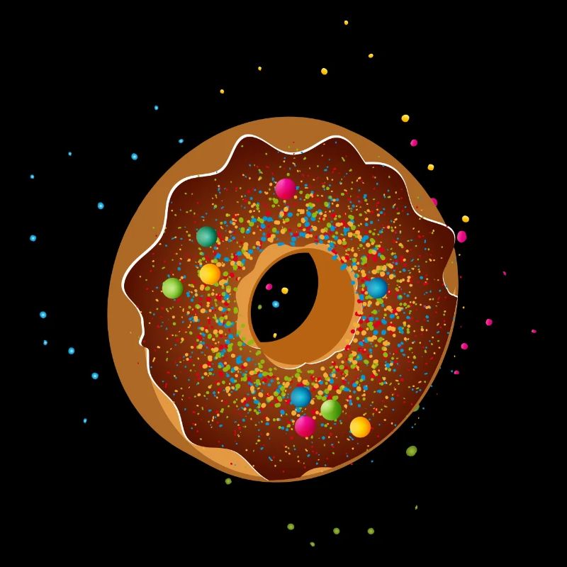 beautiful chocolate donut with colorful sprinkles
