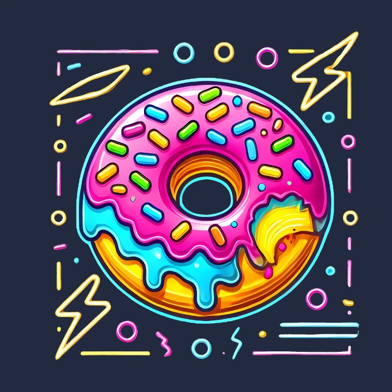 Neon Donut Bite with Sprinkles