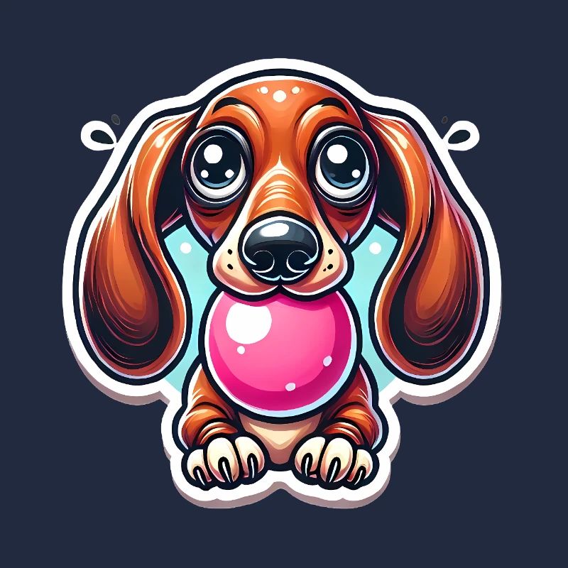 Dessin animé de chewing-gum teckel