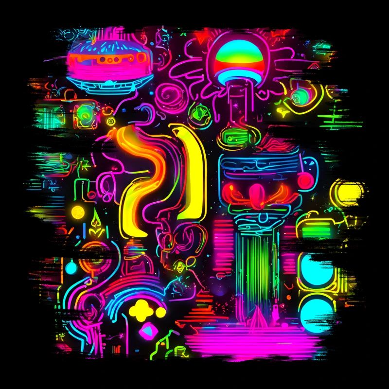 Neon Fluorescent UV Electro Music Party
