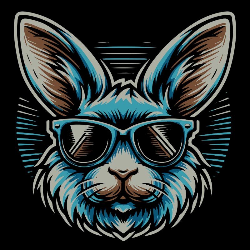 Lapin avec des lunettes de soleil style néon