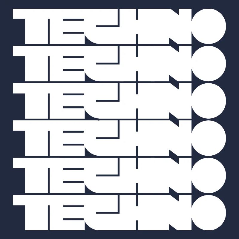 Techno Music Bold Abstract Geometry Logo