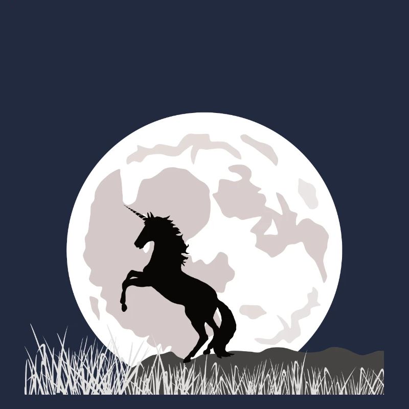 Mondschein-Einhorn über Graslandschaft