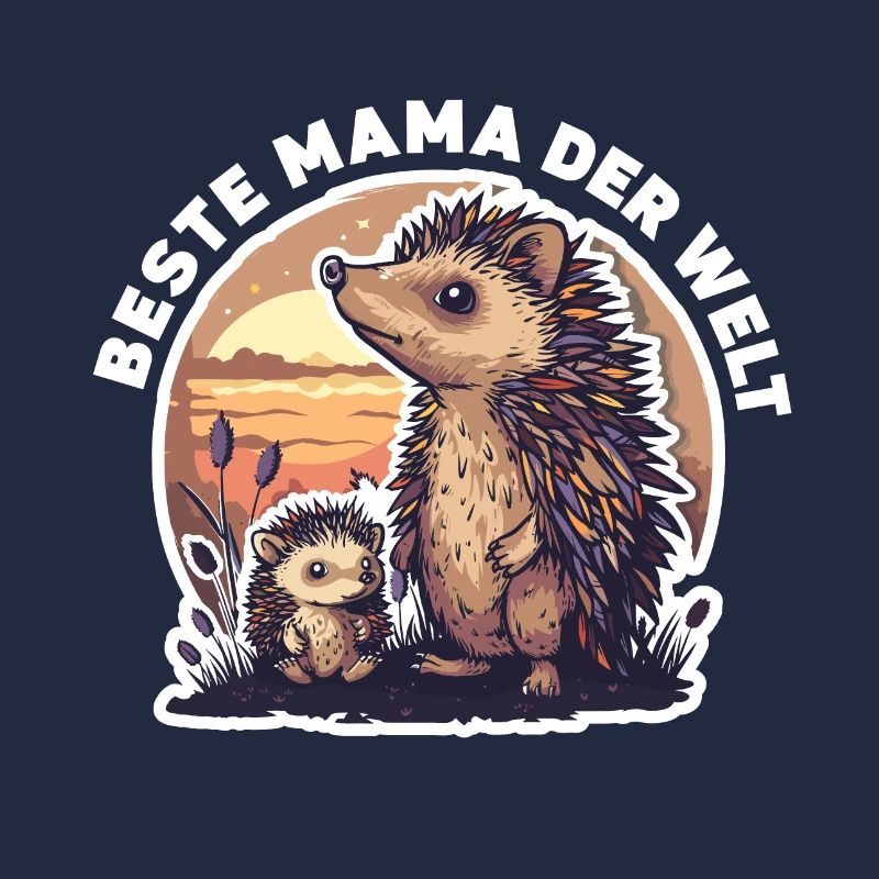 Mama Mutter Beste Mama der Welt Igel Spruch