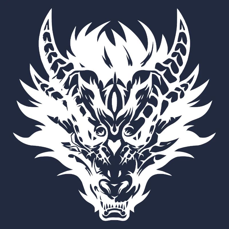 Conception complexe de masque de dragon tribal