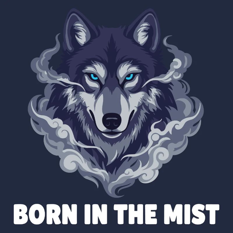 Nebelwolf: Wolfkopf im Dunst