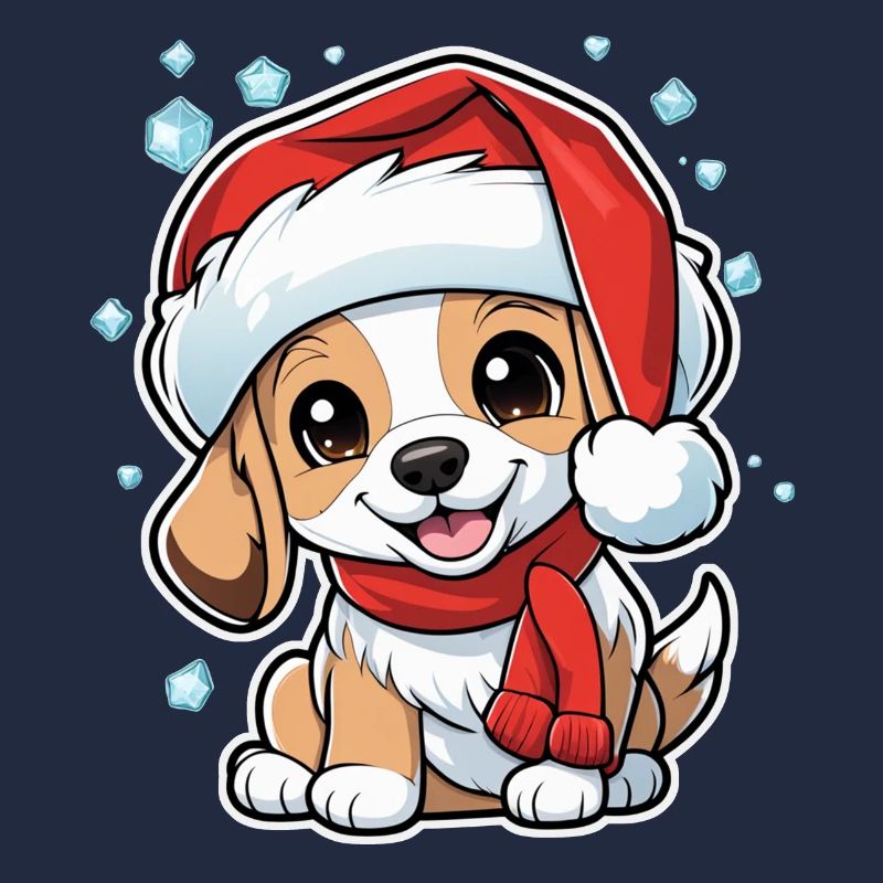 chien avec bonnet de noel