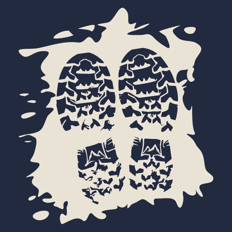 Twin Trails - Empreintes de chaussures [Blanc]