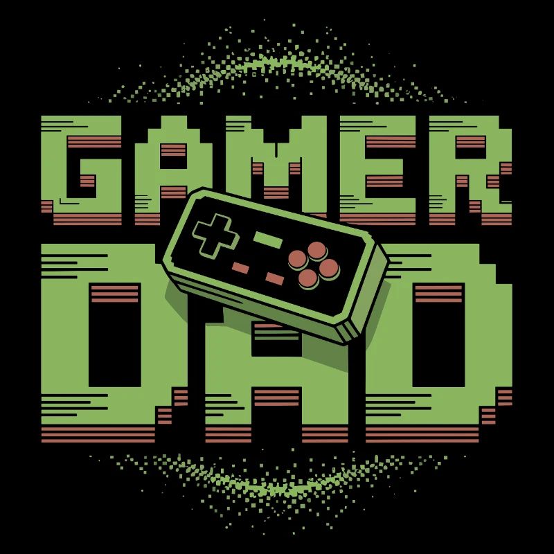 Gamer Dad Pixel Art Design