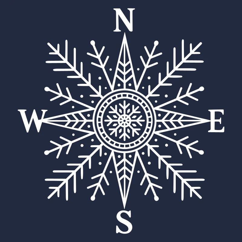 Boussole avec flocon de neige – design nordique