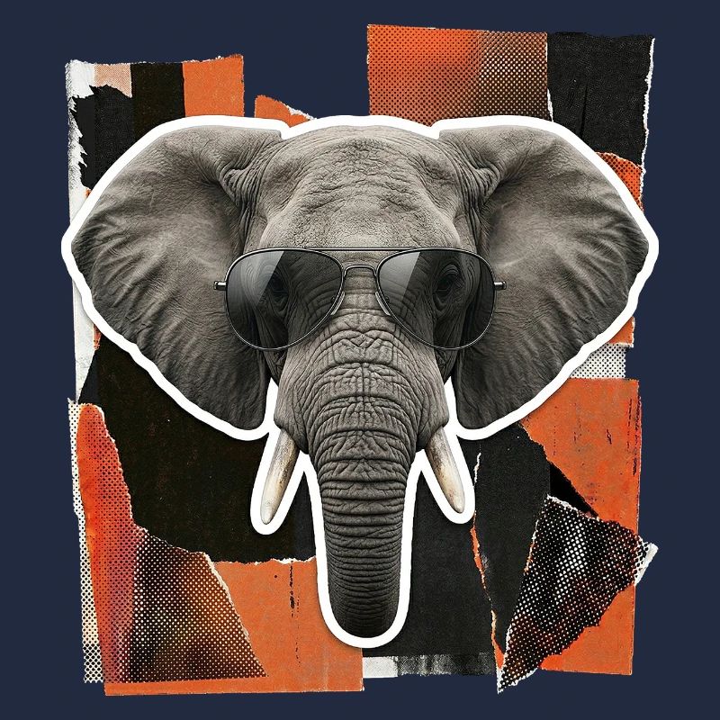 Elefant Sonnenbrille Risographie