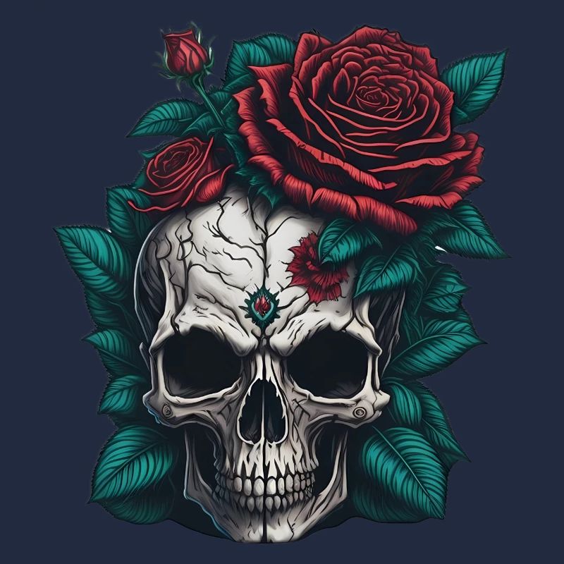 Skull with roses