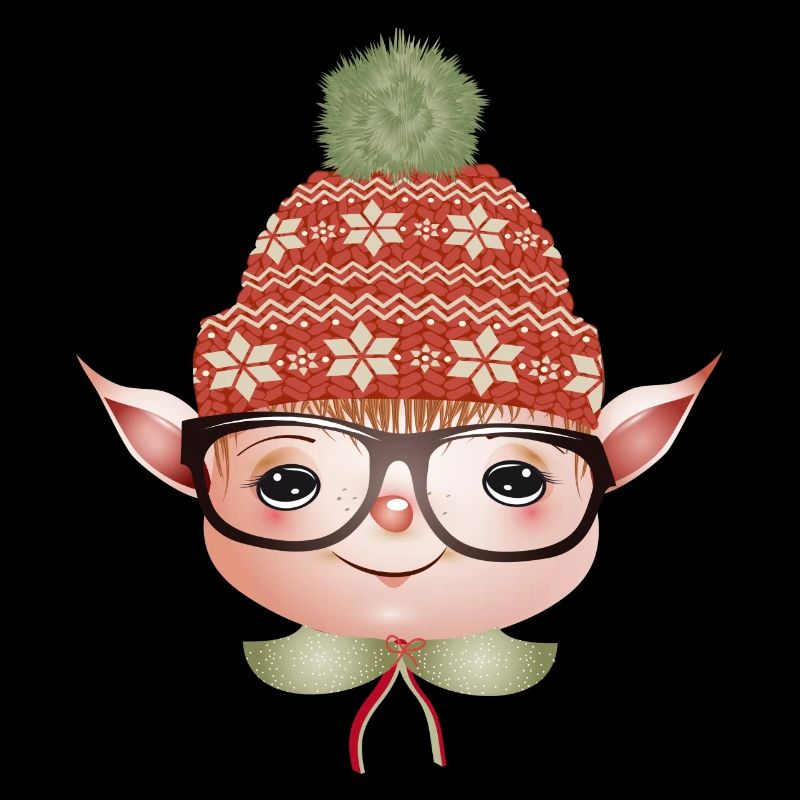 Adorable cute Christmas elf with glasses
