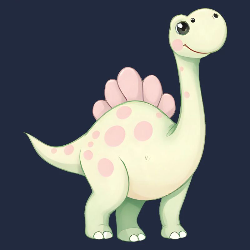 Verspielter rosa Dino mit Blume