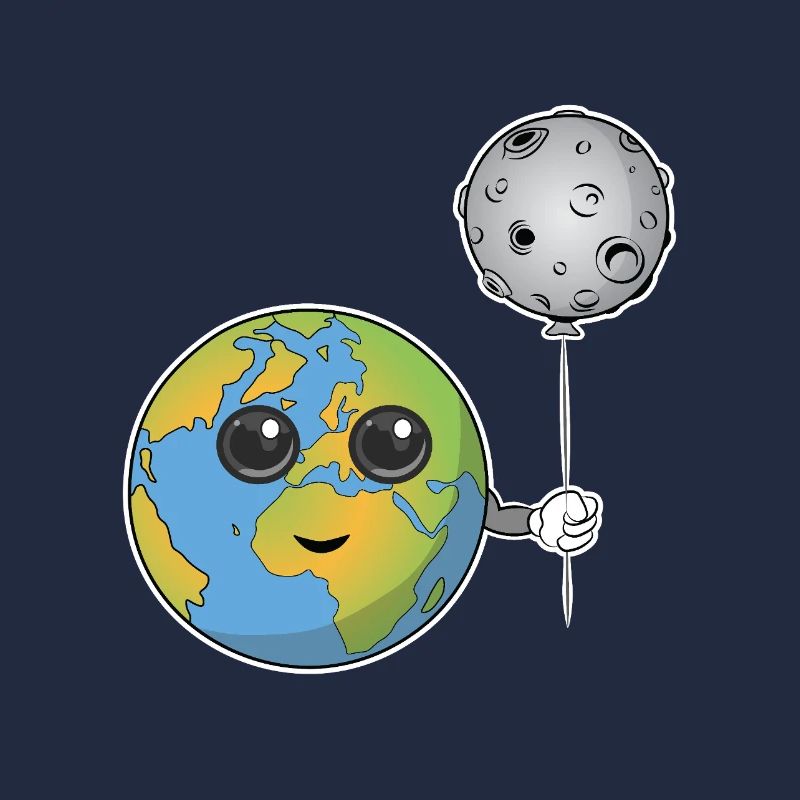 Erde mit einem Mondballon
