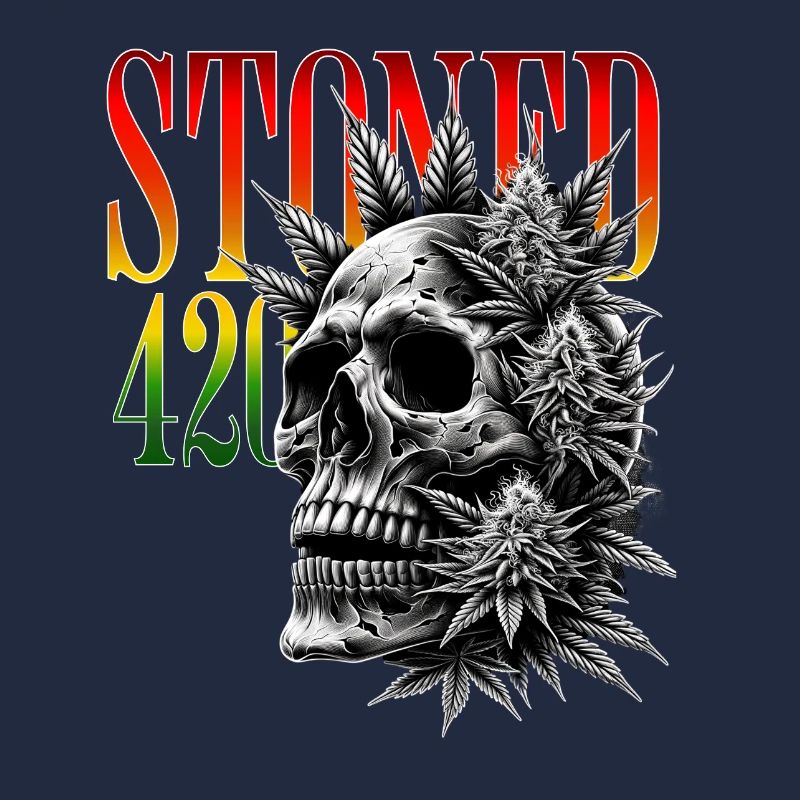 Stoned 420 Skull – Weed & Skull