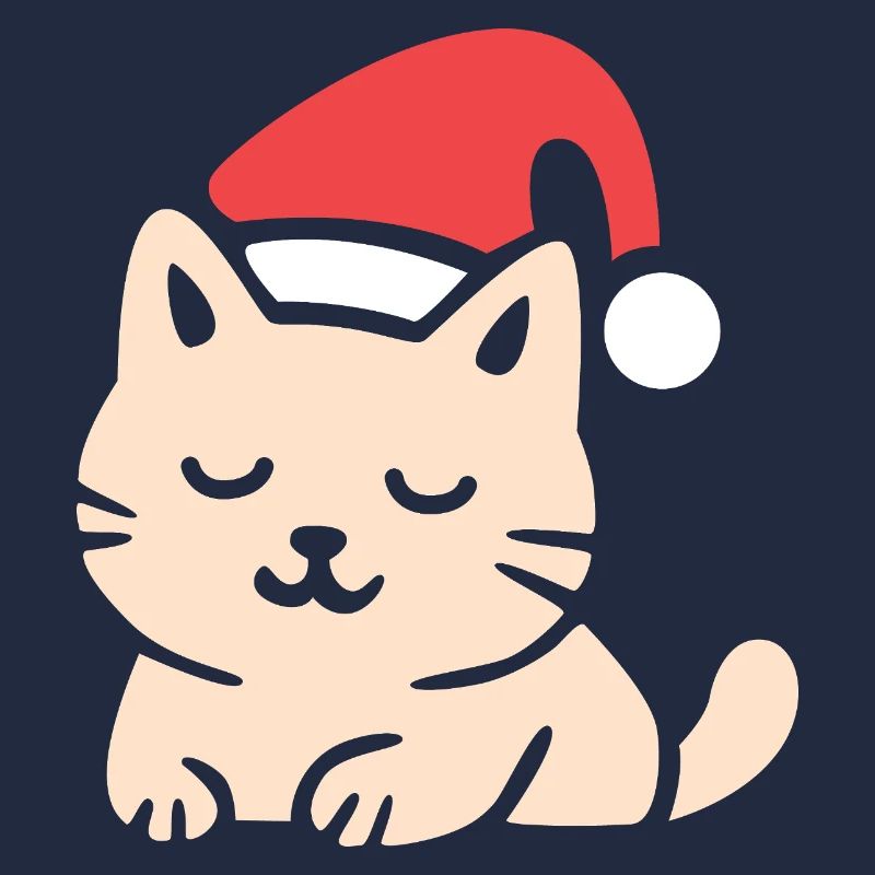 Chat de Noël mignon dans le style confortable