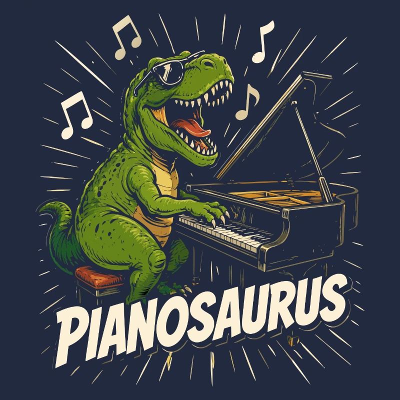 Spaßiger Pianist-Dinosaurier