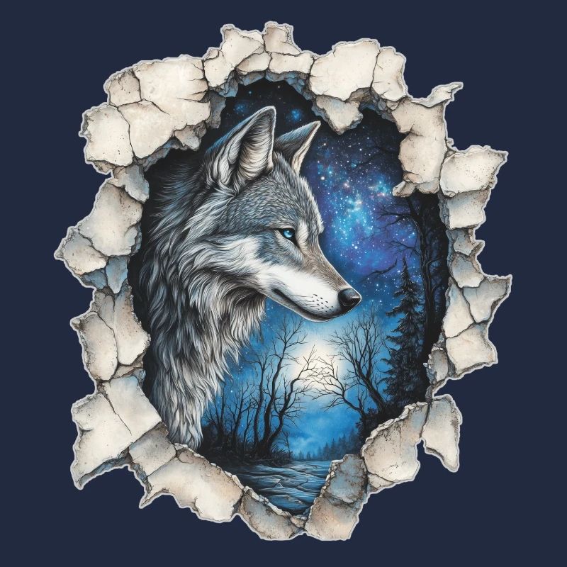 Wolf mit Sternen
