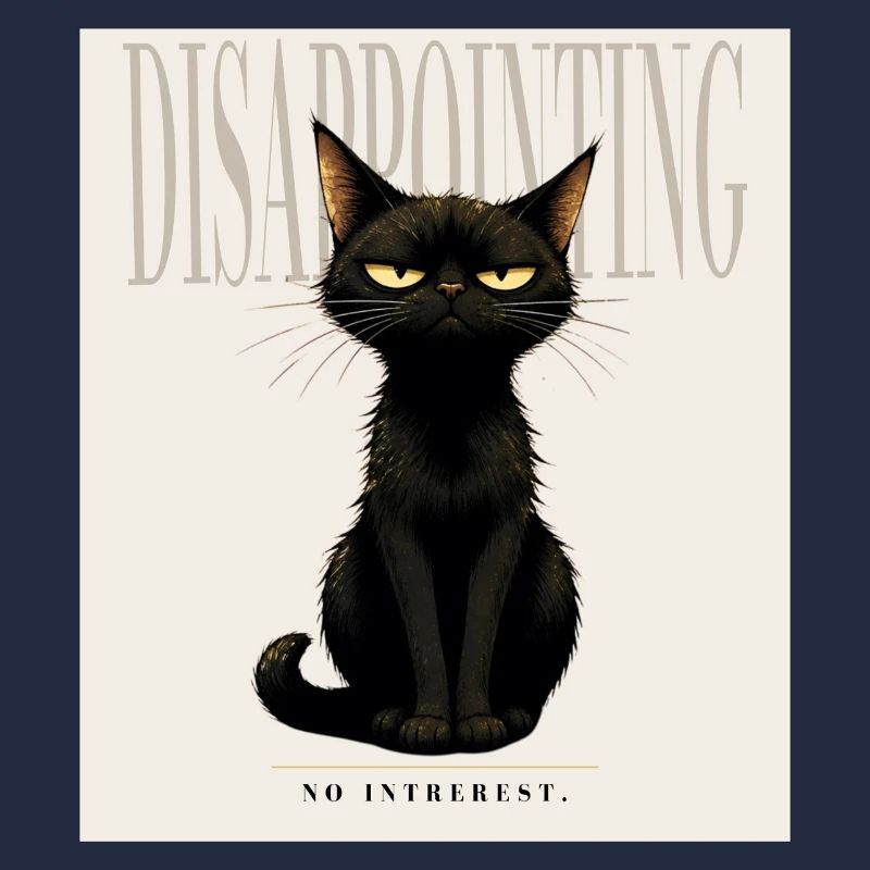 Décevant. – Dessin sarcastique du chat noir