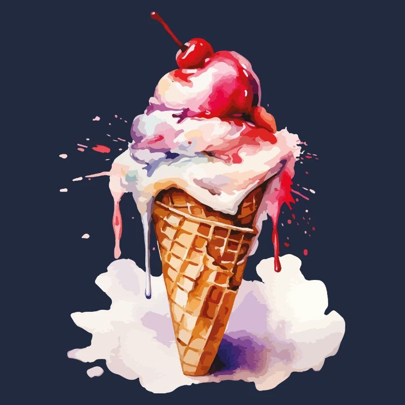 Aquarell Eiscreme Tropfen Kunst Cone