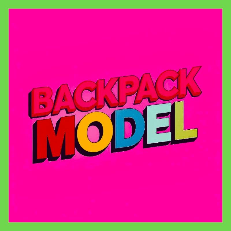 Backpack Model Neon Text