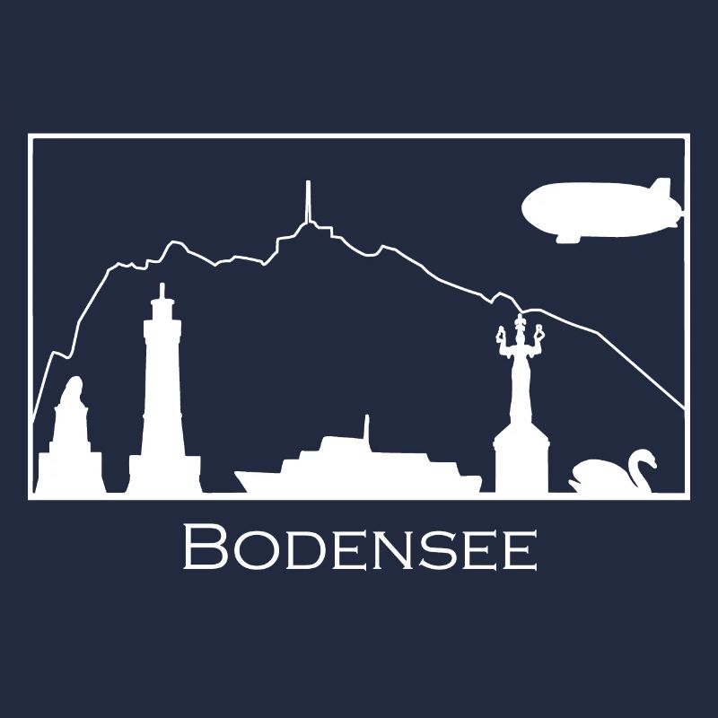 Bodensee & Pfänder | Silhouette filled | Weiß