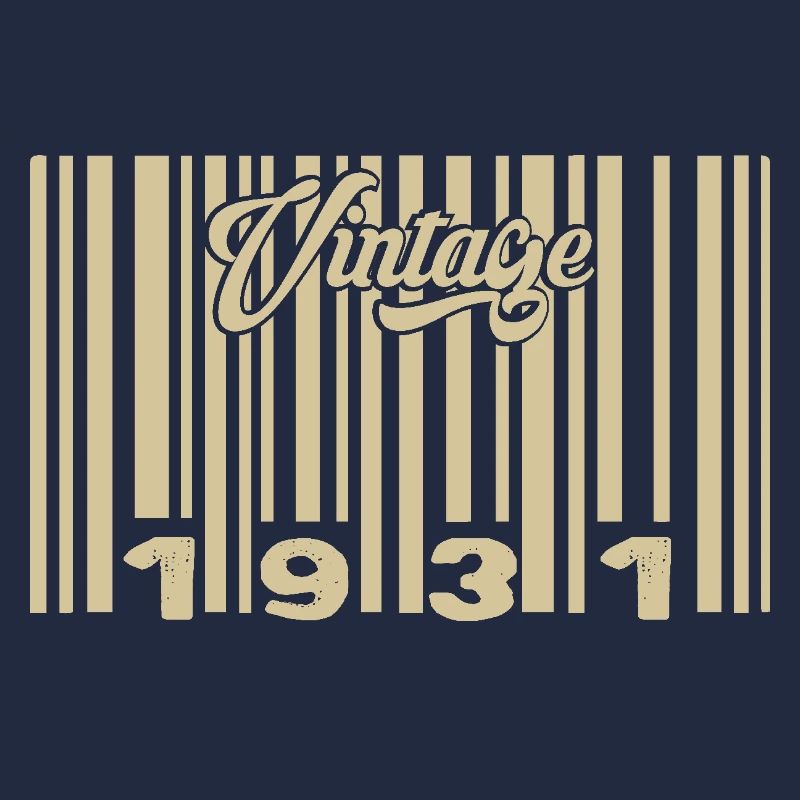 Vintage 1931 Barcode 1931: Year 2025.
