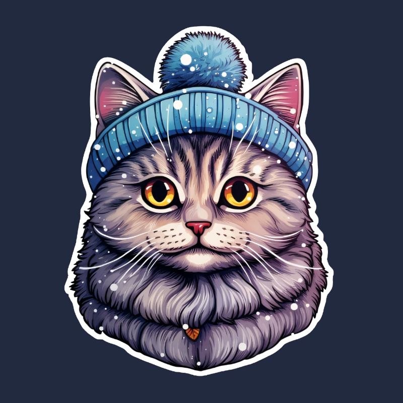 Chat avec chapeau à pompon