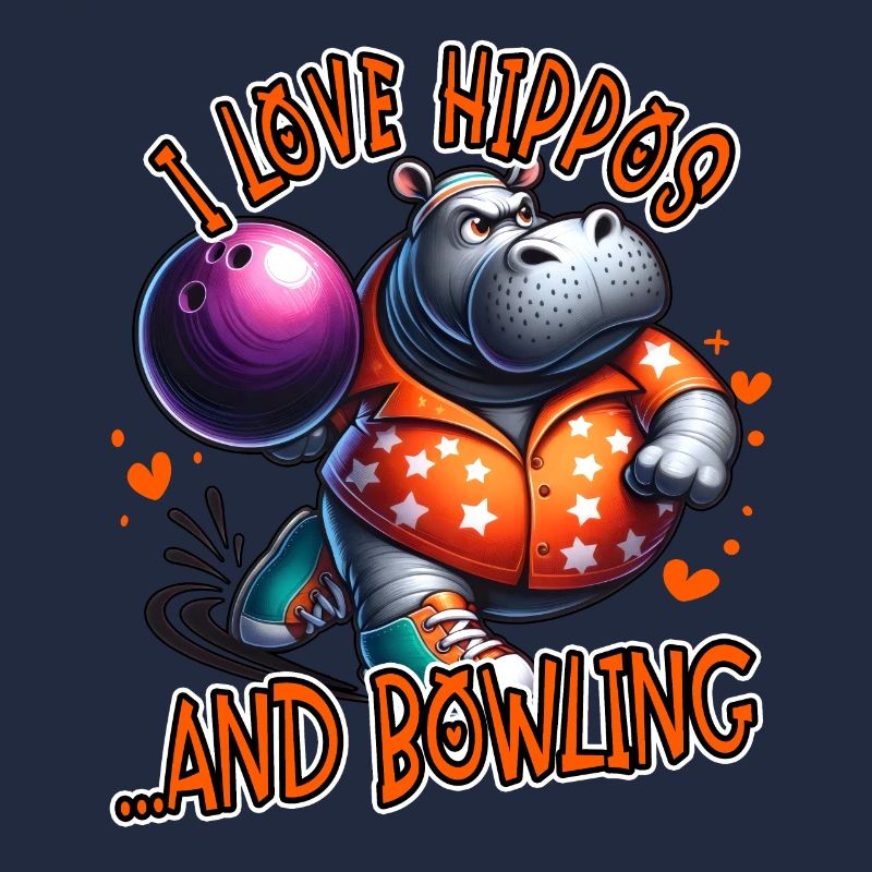 Ich liebe Nilpferde und Bowling lustig