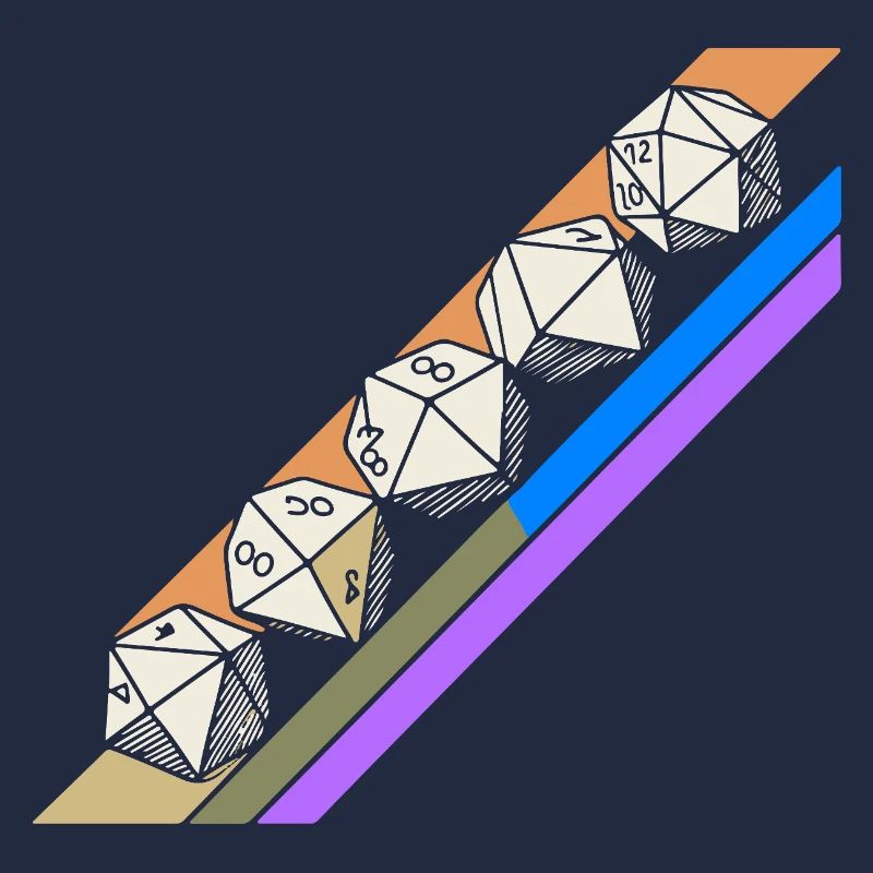 Rétro minimaliste polyédrique jeu de dés de table RPGP