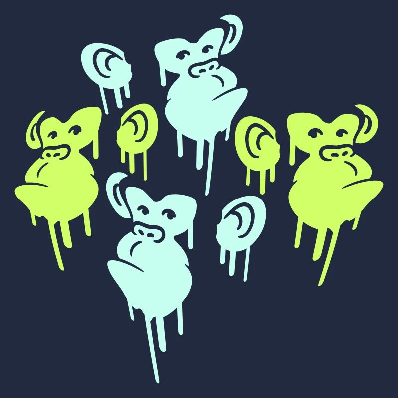 Graffiti Drop Monkey Heads Spray Faces Team