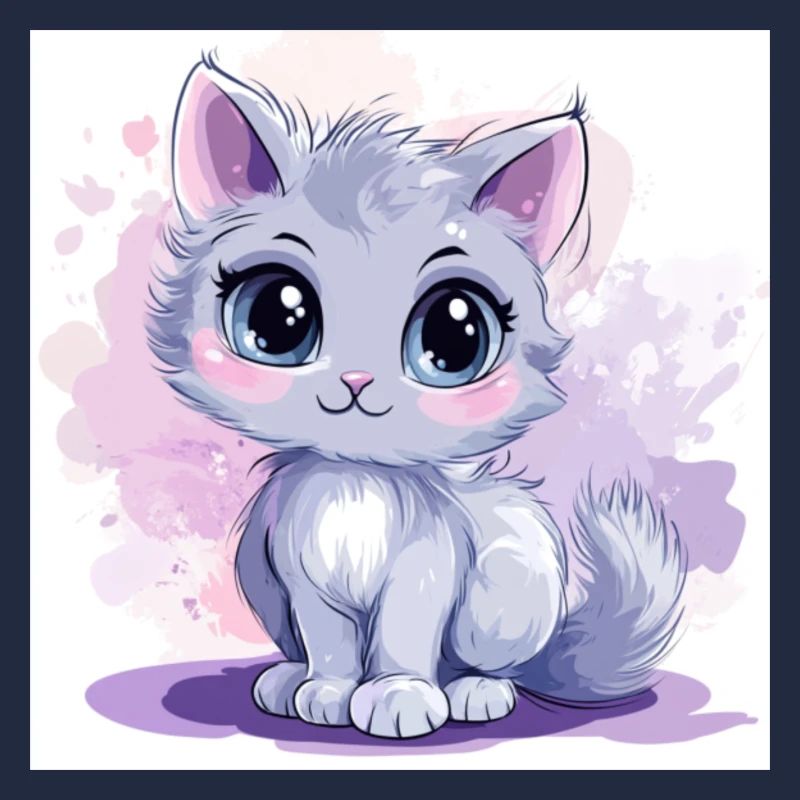 Chat mignon Anime avec de grands yeux