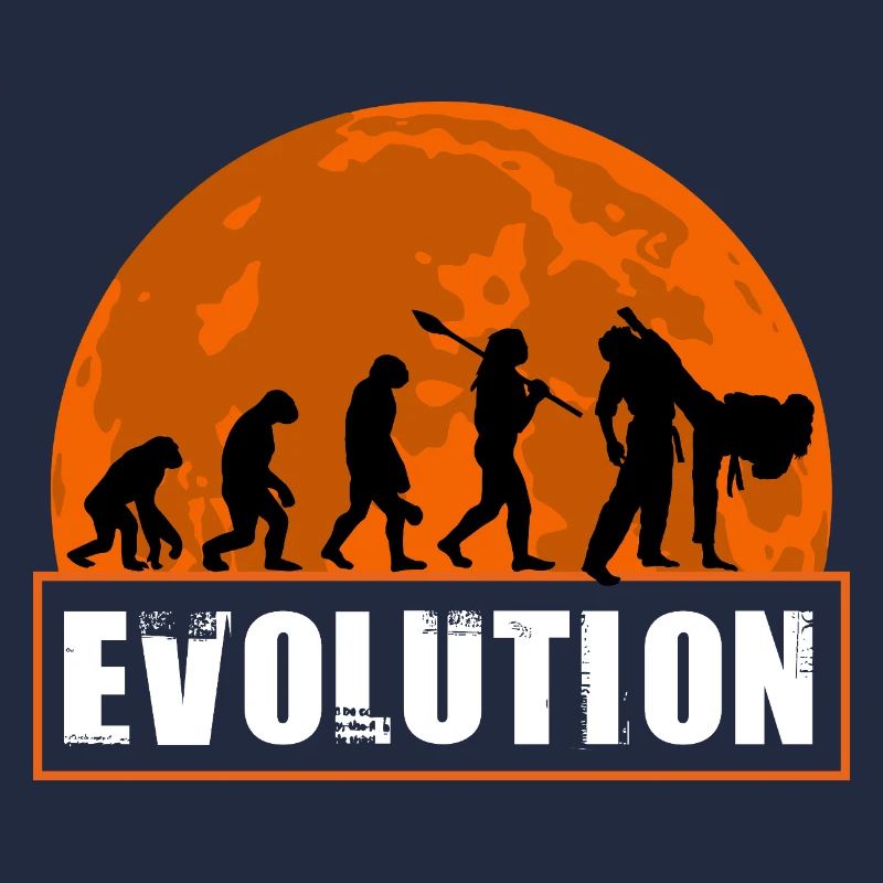 Judo Evolution Martial Arts Sonnenuntergangs-Silhouette