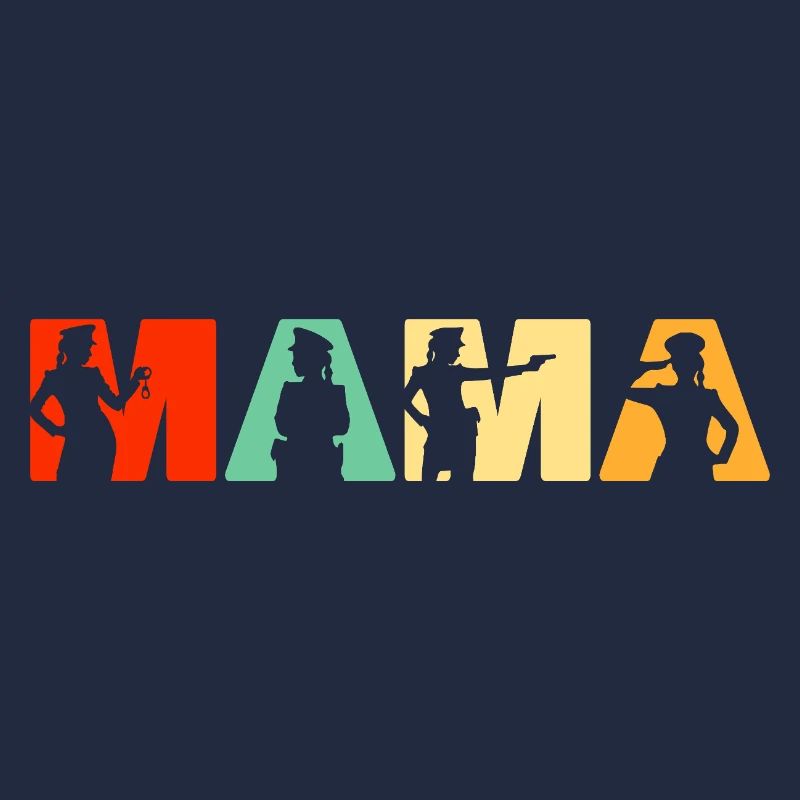 Polizei Mama Polizei Mutter Retro