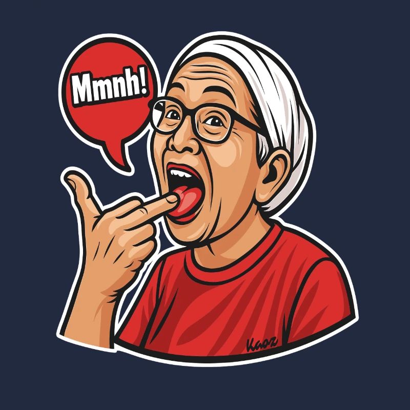 Asian Mom with speech Bubble Design