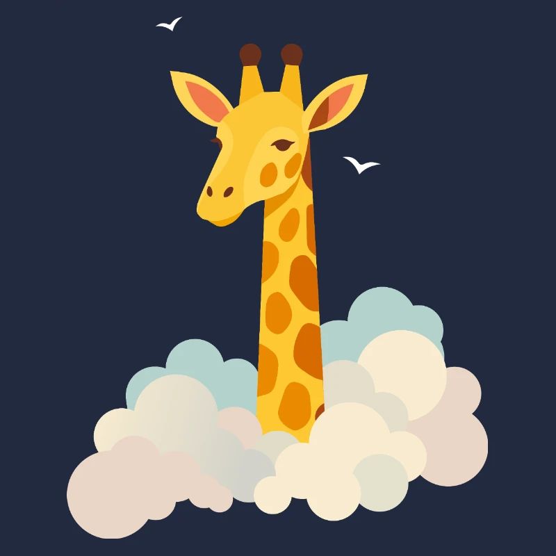 Douce girafe au-dessus des nuages – Motif onirique