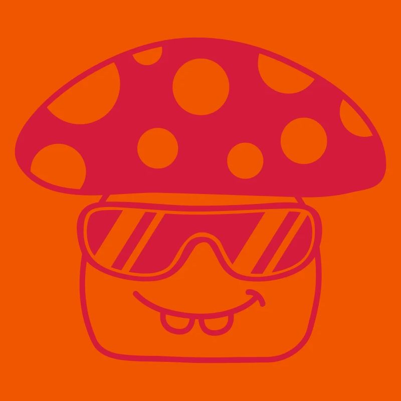 Champignon Lunettes de soleil Points rouges Champignon