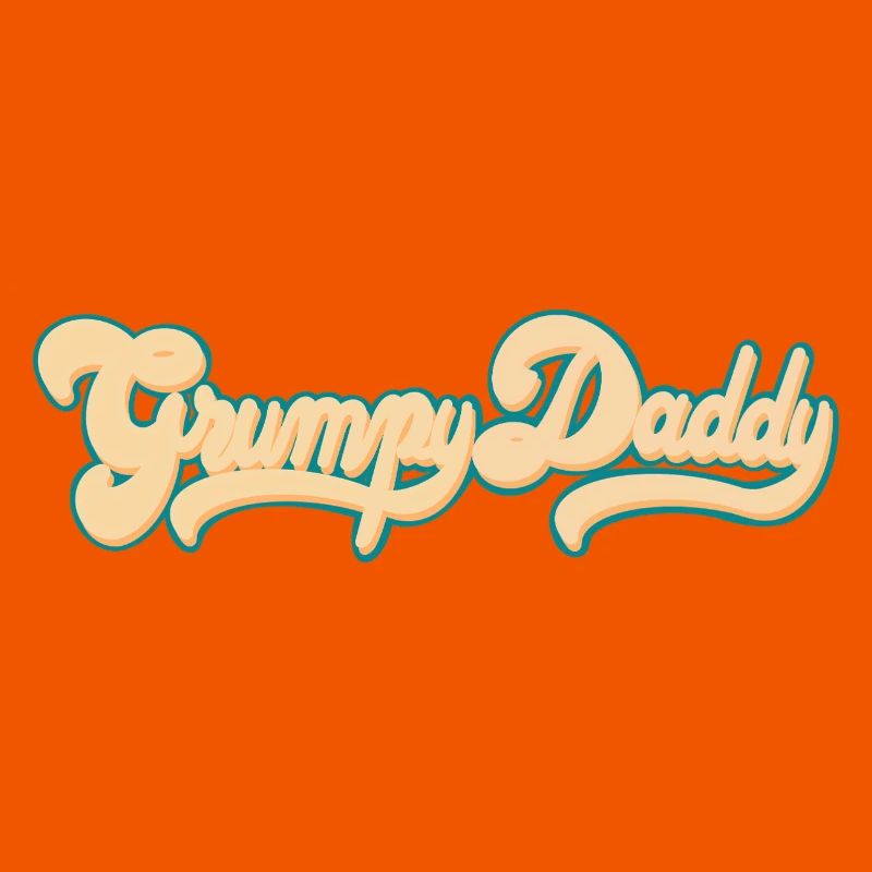 Grumpy Daddy Retro Script - Color "Groovy Baby"