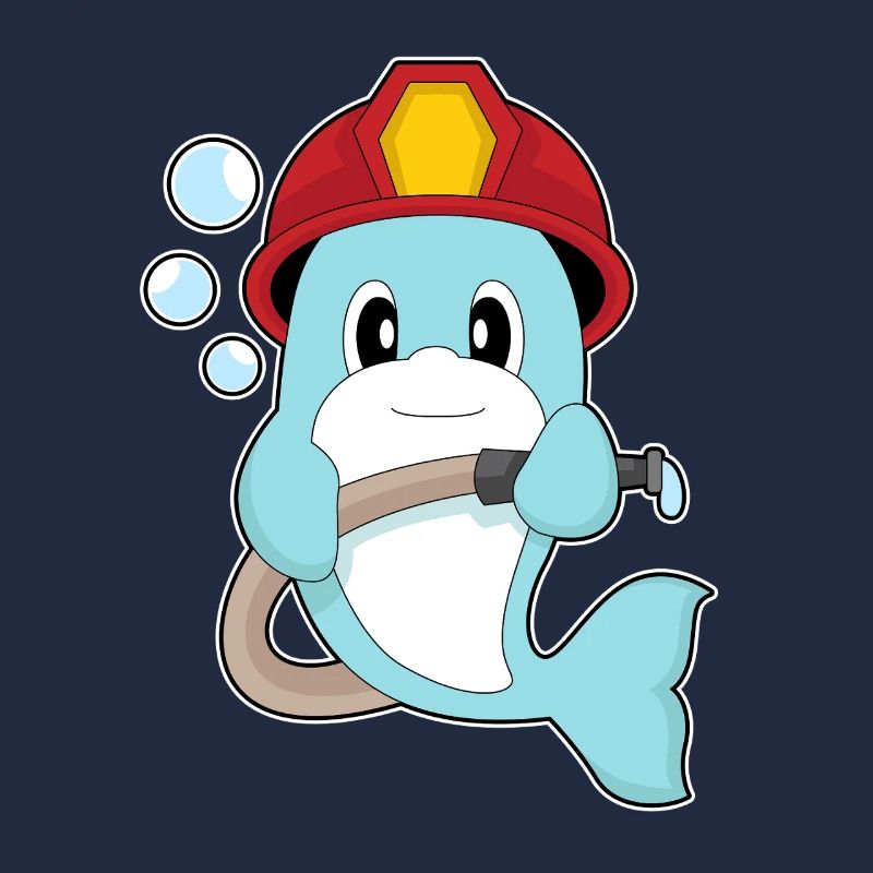 Dolphin fireman fire hose fire department