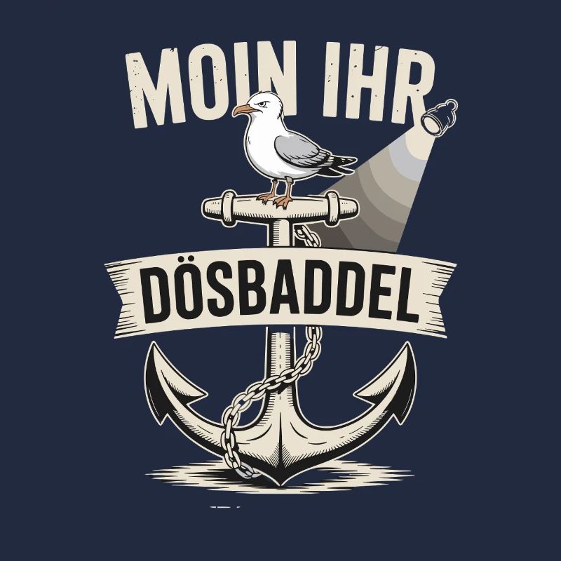  Moin Ihr Dösbaddel Maritimer Spruch Möwe Anker