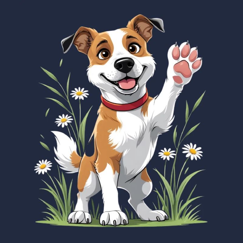 Chien joyeux dans le champ