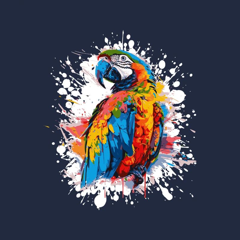 Farbexplosion Papagei Illustration